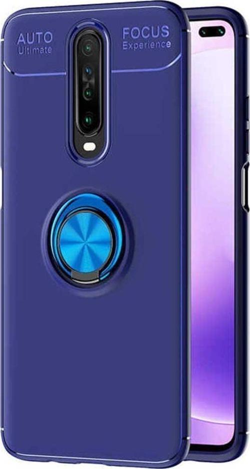 Xiaomi Redmi K30 Kılıf Ravel Yüzüklü Standlı Silikon Kapak + Kablo Koruma + Ekran Koruma