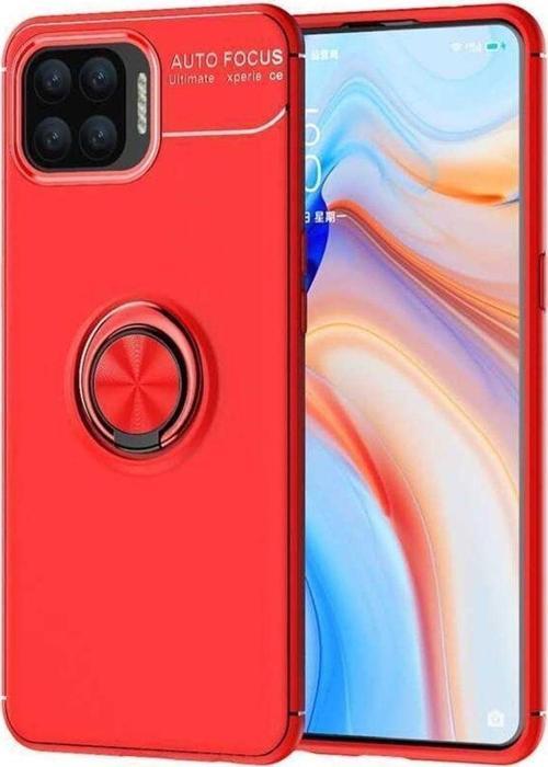 Oppo Reno A73 Kılıf Ravel Yüzüklü Standlı Silikon Kapak + Kablo Koruma + Ekran Koruma