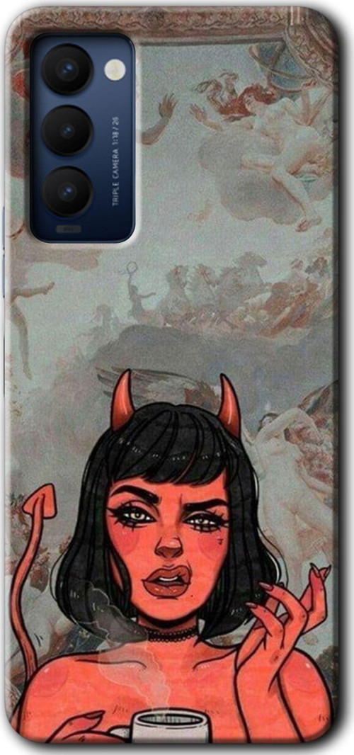 Tecno Camon 18 Kılıf Hd Desen Baskılı Arka Kapak - Devil Girl