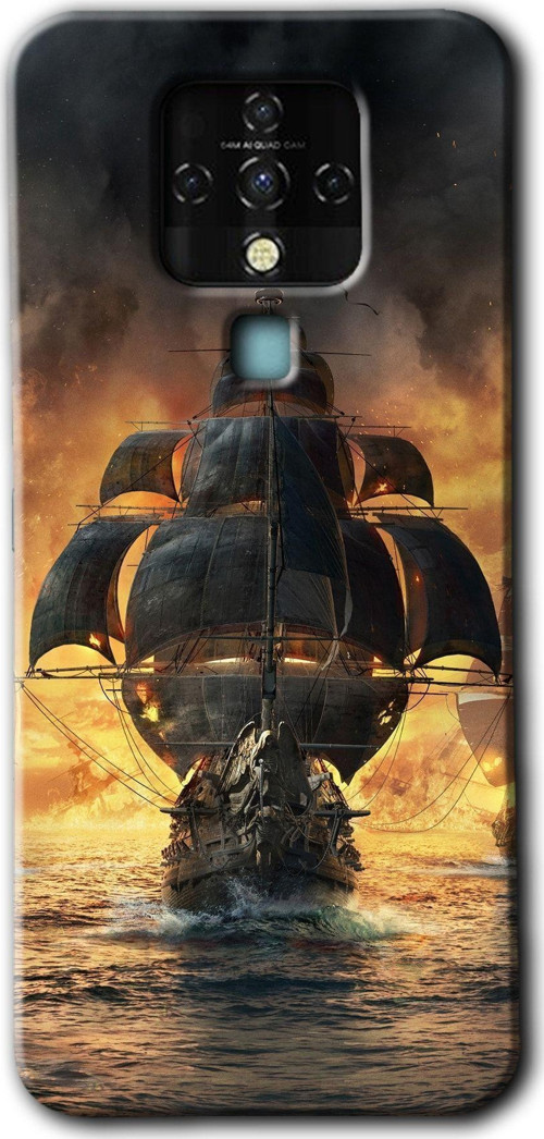 Tecno Camon 16 Kılıf Hd Desen Baskılı Arka Kapak - Siyah Inci