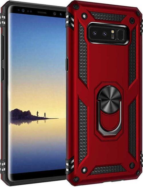 Samsung Galaxy Note 8 Kılıf Vega Yüzüklü Standlı Tank Zırh Kapak + Ekran Koruma