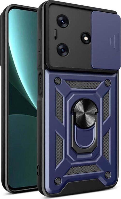 Tecno Tekno Spark 10 4G (Kı5Q) Kılıf Magnetik Standlı Kamera Korumalı Sürgülü Vega Kapak