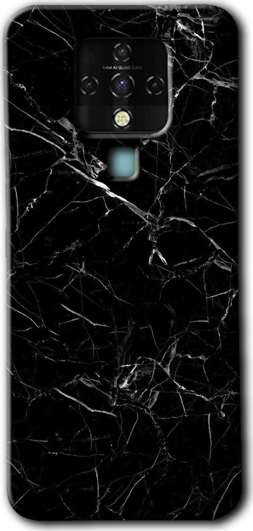 Tecno Camon 16 Kılıf Hd Desen Baskılı Arka Kapak - Siyah Mermer