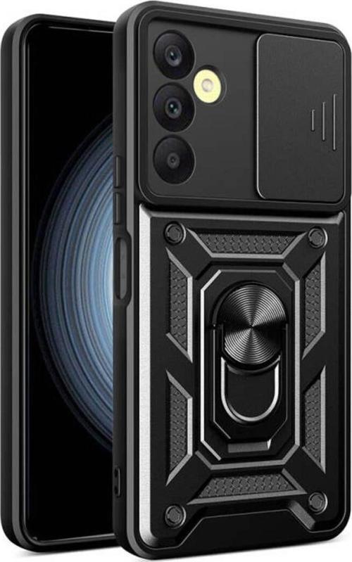 Anka Cep Samsung Galaxy A14 Kılıf Magnetik Standlı Kamera Korumalı Sürgülü Vega Kapak + Ekran Koruma