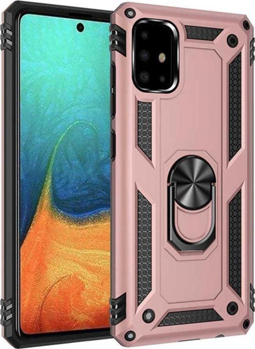 Samsung Galaxy A71 Kılıf Vega Yüzüklü Standlı Tank Zırh Kapak + Ekran Koruma