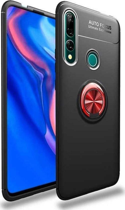 Huawei Y9 Prime 2019 Kılıf Ravel Yüzüklü Silikon Kapak + Ekran Koruma + Kablo Koruma