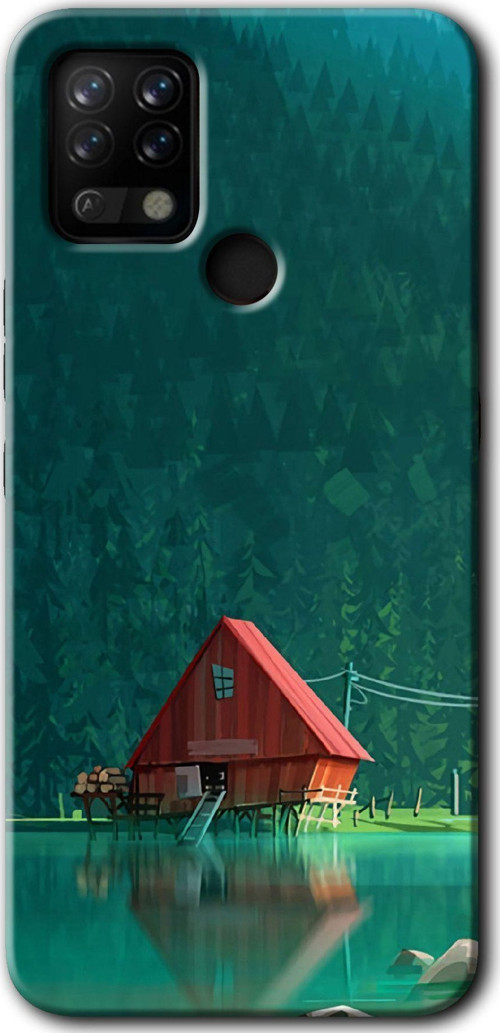 Tecno Tekno Pova Kılıf Hd Desen Baskılı Arka Kapak - House In Woods
