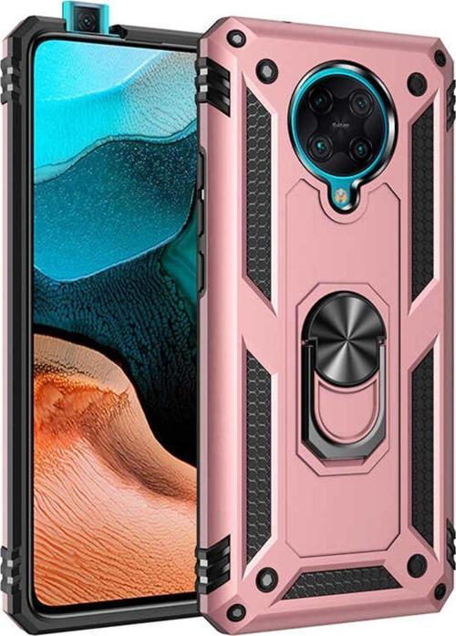 Xiaomi Redmi K30 Pro Kılıf Vega Yüzüklü Standlı Tank Zırh Kapak + Ekran Koruma