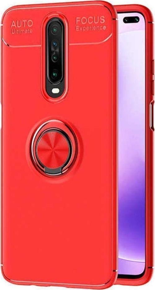 Xiaomi Redmi K30 Kılıf Ravel Yüzüklü Standlı Silikon Kapak + Kablo Koruma + Ekran Koruma