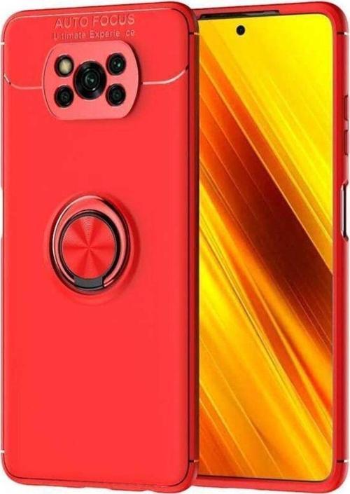 Xiaomi Poco X3 Kılıf Ravel Yüzüklü Standlı Silikon Kapak+ Ekran Koruma + Kablo Koruma