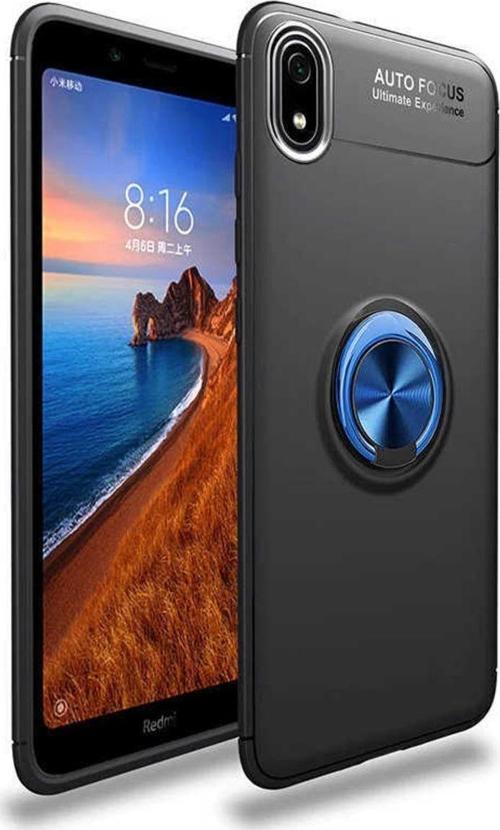 Xiaomi Redmi 7A Kılıf Ravel Yüzüklü Standlı Silikon Kapak+ Ekran Koruma + Kablo Koruma