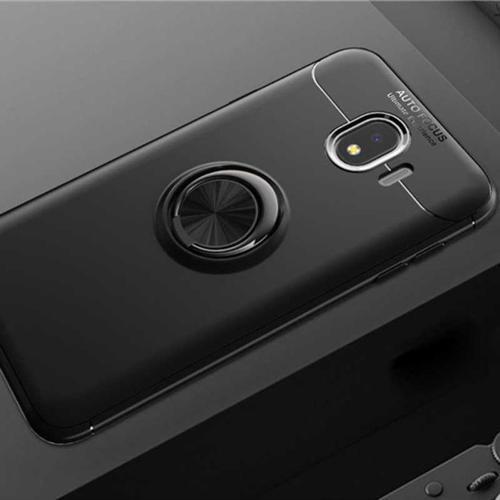 Anka Cep Samsung Galaxy J4 Kılıf Ravel Yüzüklü Standlı Silikon Kapak + Kablo Koruma + Ekran Koruma