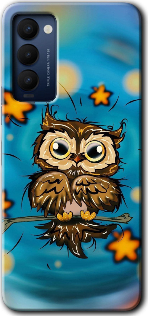 Tecno Camon 18 Kılıf Hd Desen Baskılı Arka Kapak - Owl Bird Stars