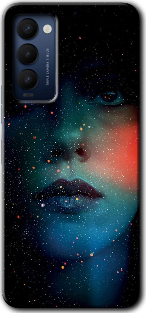 Tecno Tekno Camon 18 / 18T / 18P Kılıf Hd Desen Baskılı Arka Kapak - Karanlık Kadın