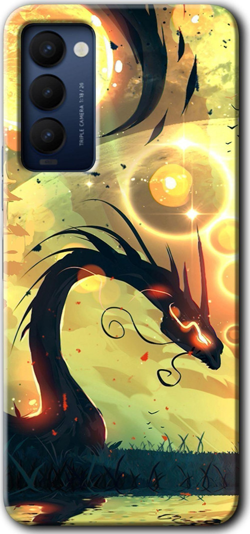 Tecno Tekno Camon 18 / 18T / 18P Kılıf Hd Desen Baskılı Arka Kapak - Digital Dragon