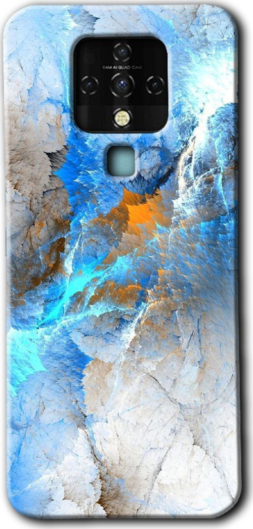 Tecno Camon 16 Kılıf Hd Desen Baskılı Arka Kapak - Mavi Buzul