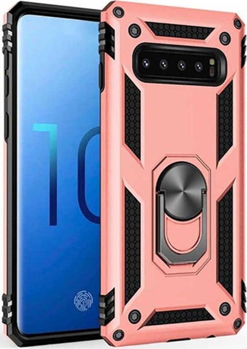 Samsung Galaxy S10 Kılıf Vega Yüzüklü Standlı Tank Zırh Kapak + Ekran Koruma