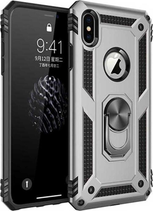 Apple İphone Xs Max Kılıf Vega Yüzüklü Standlı Tank Zırh Kapak + Ekran Koruma