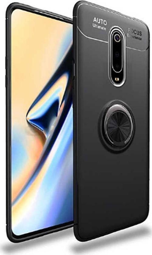 Xiaomi Mi 9T Kılıf Ravel Yüzüklü Standlı Silikon Kapak+ Ekran Koruma + Kablo Koruma
