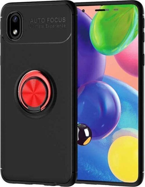 Anka Cep Samsung Galaxy A01 Core Kılıf Ravel Yüzüklü Standlı Silikon Kapak+ Ekran Koruma + Kablo Koruma