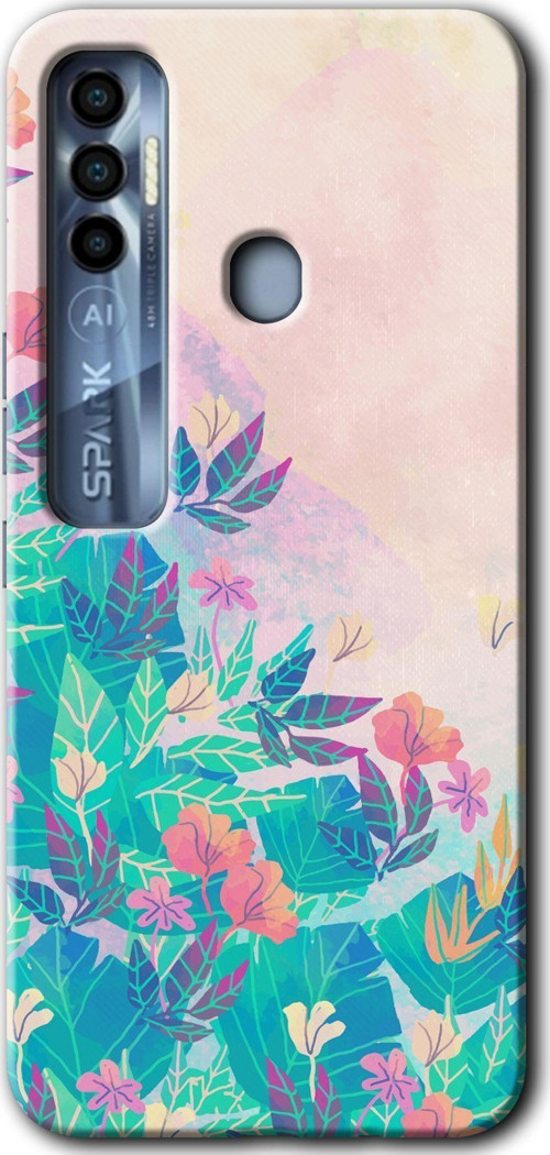 Tecno Tekno Spark 7 Pro Kılıf Hd Desen Baskılı Arka Kapak - Çizim Yapraklar