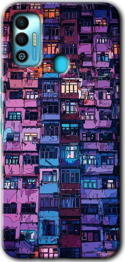 Tecno Tekno Spark 7T Kılıf Hd Desen Baskılı Arka Kapak - Şehir Görünümü