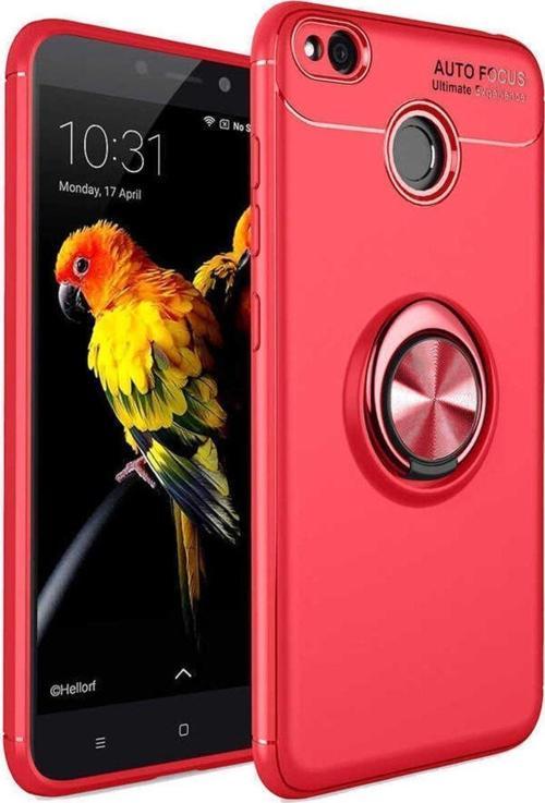 Xiaomi Redmi 4X Kılıf Ravel Yüzüklü Standlı Silikon Kapak + Kablo Koruma + Ekran Koruma