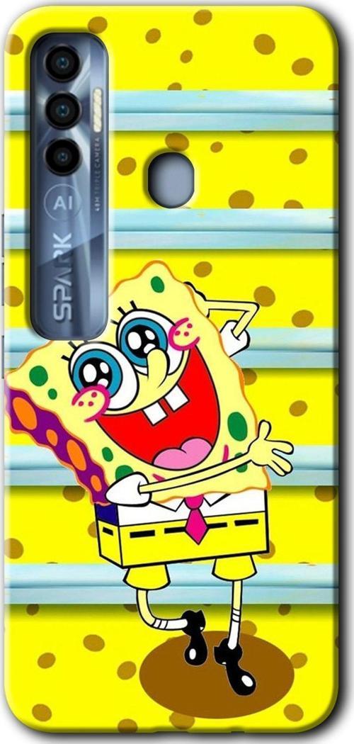 Tecno Tekno Spark 7 Pro Kılıf Hd Desen Baskılı Arka Kapak - Aşık Sünger Bob