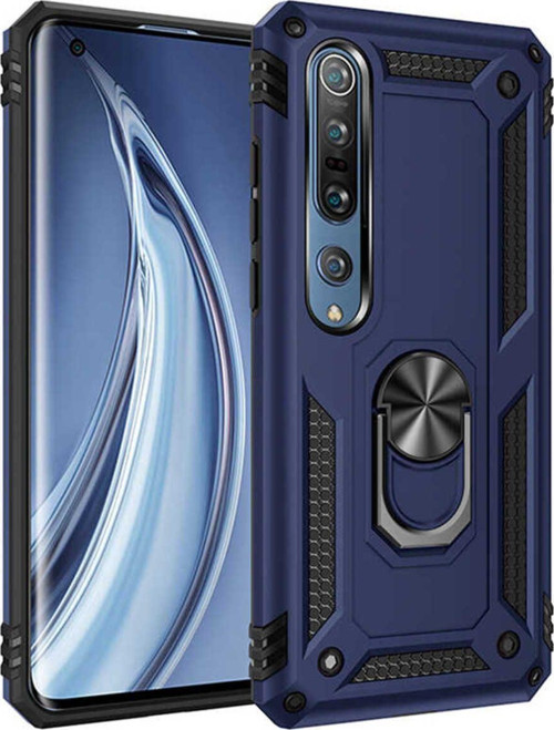 Xiaomi Mi Note 10 Lite Kılıf Vega Yüzüklü Standlı Tank Zırh Kapak + Ekran Koruma