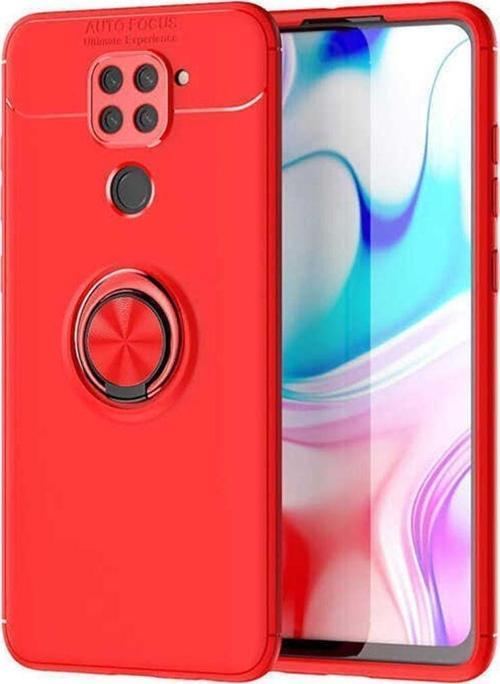 Anka Cep Xiaomi Redmi Note 9 Kılıf Ravel Yüzüklü Standlı Silikon Kapak+ Ekran Koruma + Kablo Koruma