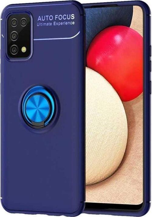 Anka Cep Samsung Galaxy A02S Kılıf Ravel Yüzüklü Standlı Silikon Kapak + Kablo Koruma + Ekran Koruma