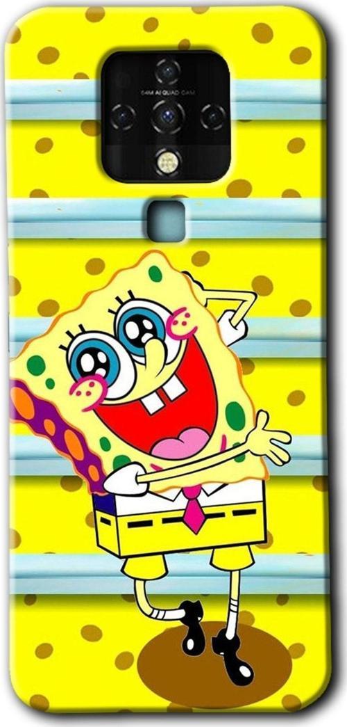 Tecno Camon 16 Kılıf Hd Desen Baskılı Arka Kapak - Aşık Sünger Bob