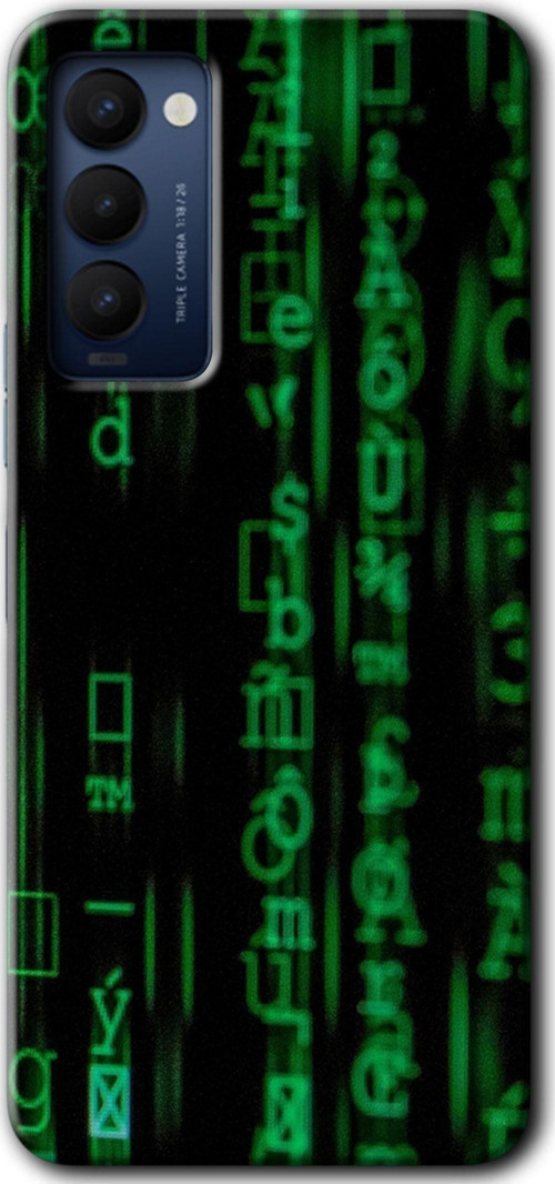Tecno Camon 18 Kılıf Hd Desen Baskılı Arka Kapak + Nano Ekran Koruma -Matrix