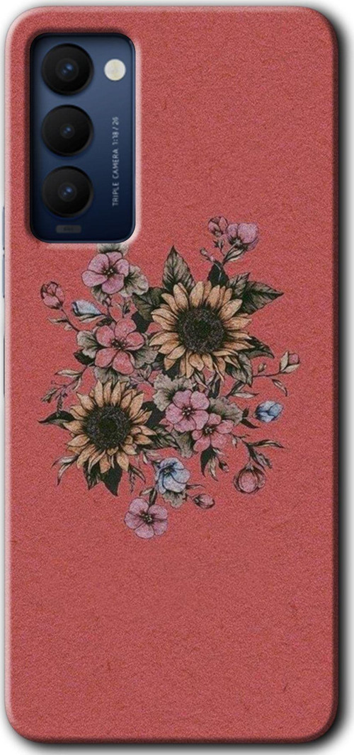 Tecno Camon 18 Kılıf Hd Desen Baskılı Arka Kapak - Retro Çiçek