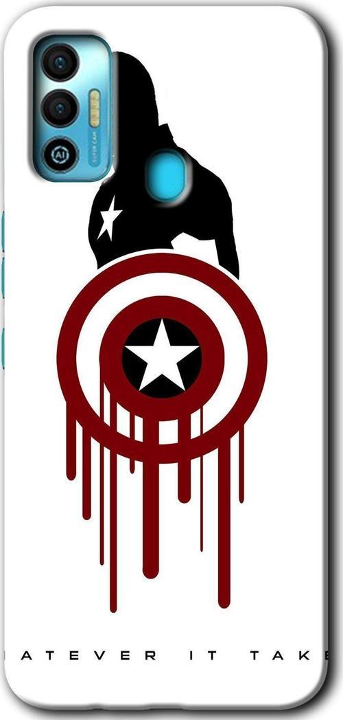 Tecno Tekno Spark 7T Kılıf Hd Desen Baskılı Arka Kapak - Captain Amerika