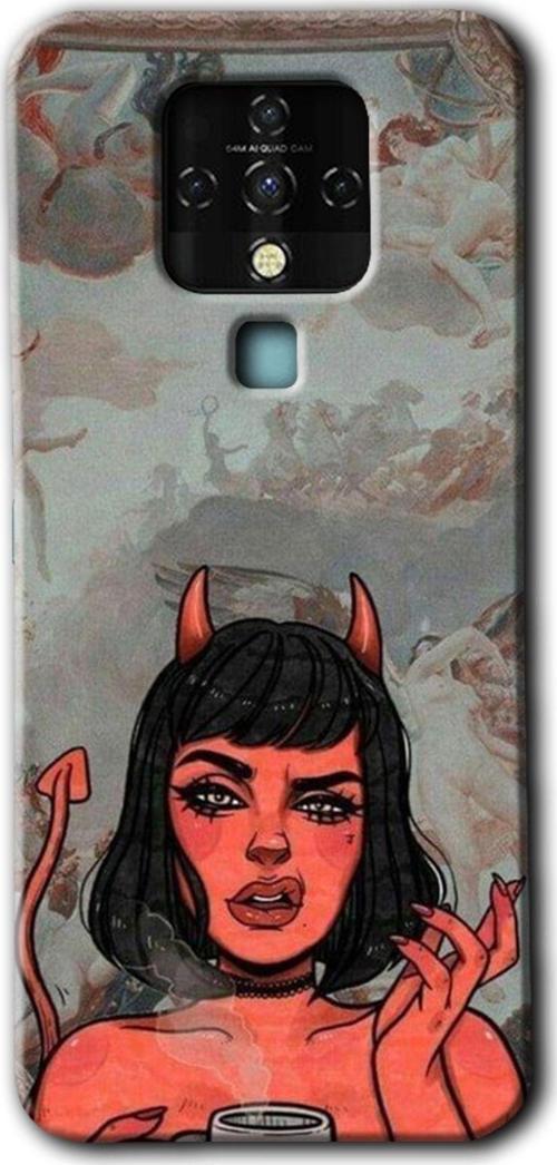 Tecno Camon 16 Kılıf Hd Desen Baskılı Arka Kapak - Devil Girl