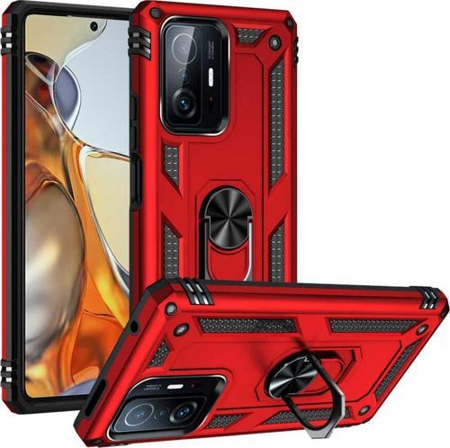 Xiaomi Mi 11T Pro 5G Kılıf Vega Yüzüklü Standlı Tank Zırh Kapak + Ekran Koruma
