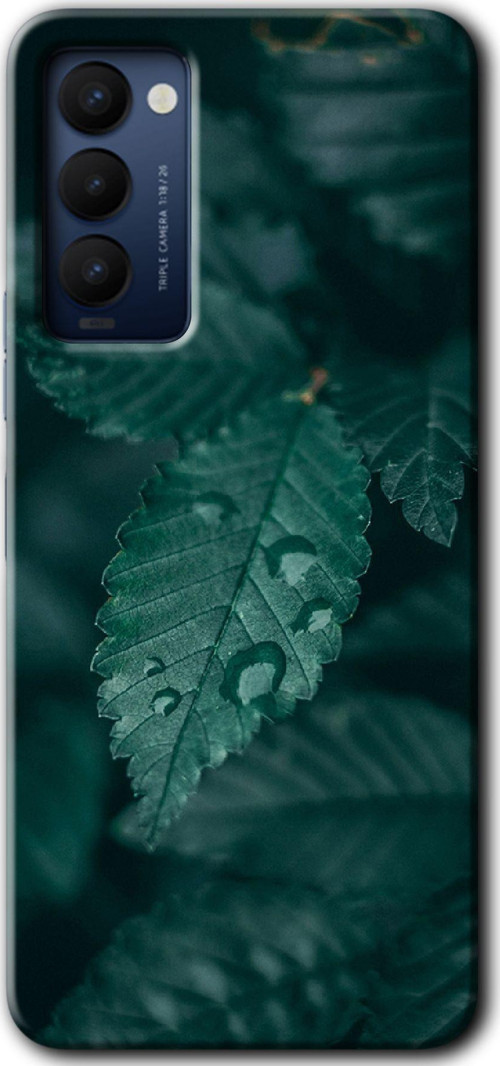 Tecno Tekno Camon 18 / 18T / 18P Kılıf Hd Desen Baskılı Arka Kapak - Yağmurlu Yaprak
