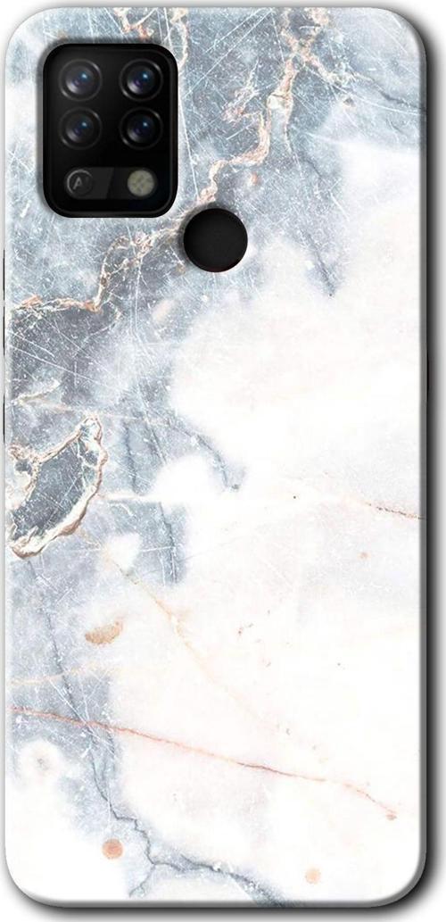 Tecno Tekno Pova Kılıf Hd Desen Baskılı Arka Kapak - White Marble
