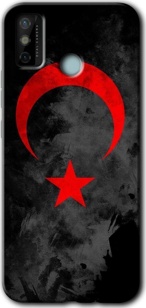 Tecno Tekno Spark 6 Go Kılıf Hd Desen Baskılı Arka Kapak - Black Ayyıldız