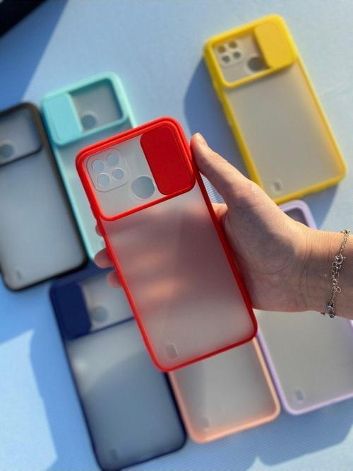 Oppo Realme C21 Uyumlu  Kamera Sürgülü Mika Kılıf