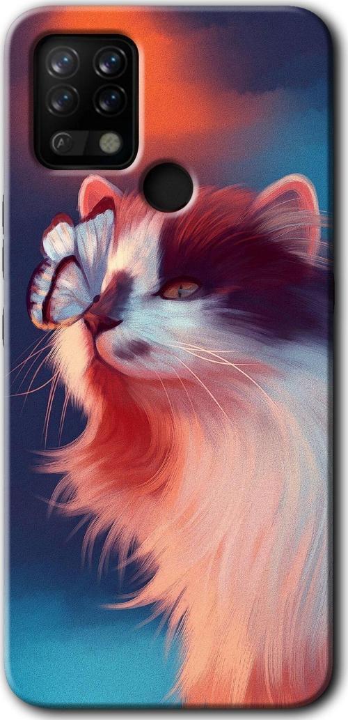 Tecno Tekno Pova Kılıf Hd Desen Baskılı Arka Kapak - Cat Butterfly