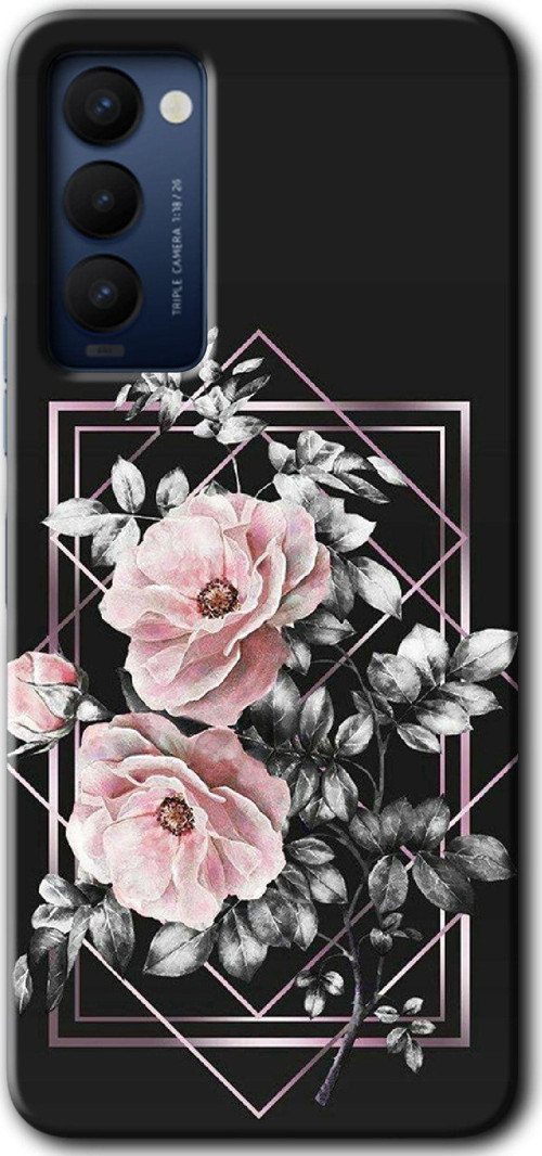 Tecno Camon 18 Kılıf Hd Desen Baskılı Arka Kapak - Retro Çiçek 1