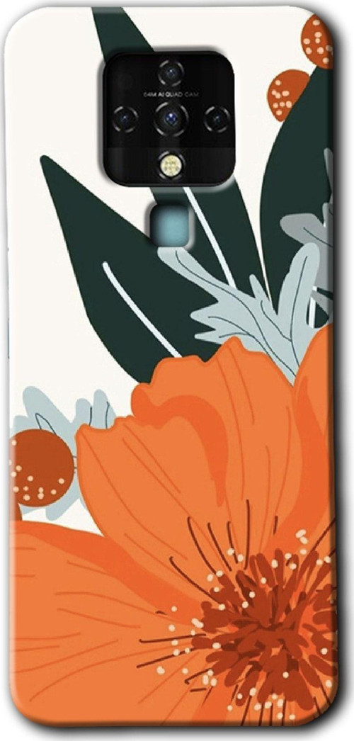 Tecno Camon 16 Kılıf Hd Desen Baskılı Arka Kapak + Nano Ekran Koruma -Portakal Çiçeği