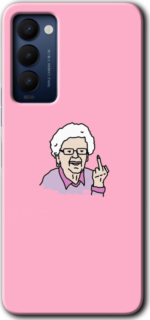 Tecno Tekno Camon 18 / 18T / 18P Kılıf Hd Desen Baskılı Arka Kapak - Bad Grandmother