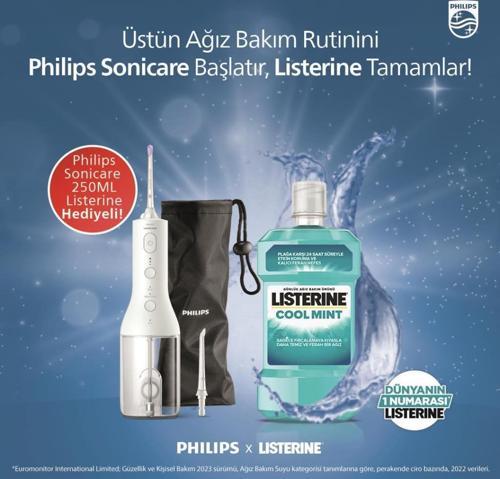 Sonicare HX3806/31 – Sonic Şarjlı Diş Arası Temizleyicisi - Listerine Cool Mint 250ml Hediyeli