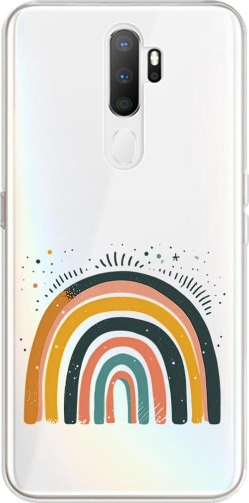 Oppo A9 2020 Uyumlu Pastel Gökkuşağı  Desenli Silikon Kılıf
