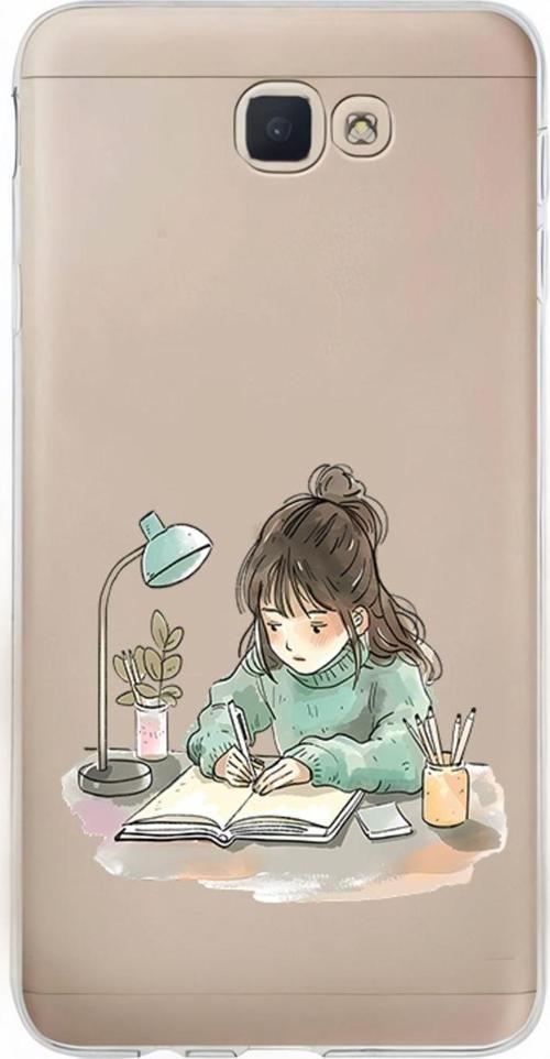 Zeynoiletişim Samsung Galaxy J7 Prime Uyumlu Çalışkan Kız  Desenli Silikon Kılıf