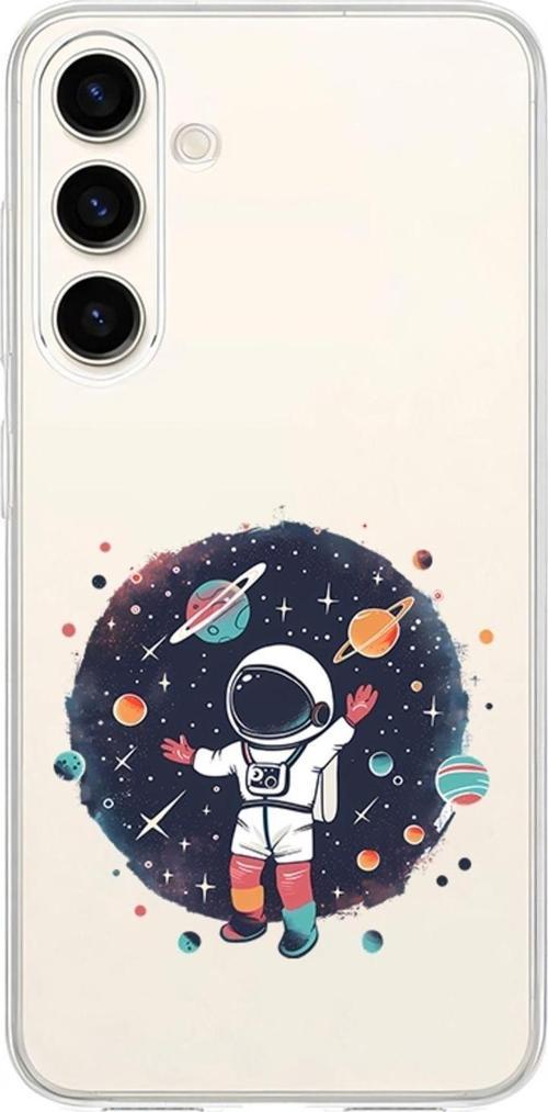 Zeynoiletişim Samsung Galaxy S24 Fe Uyumlu Uzay Gezgini Astronot  Desenli Silikon Kılıf