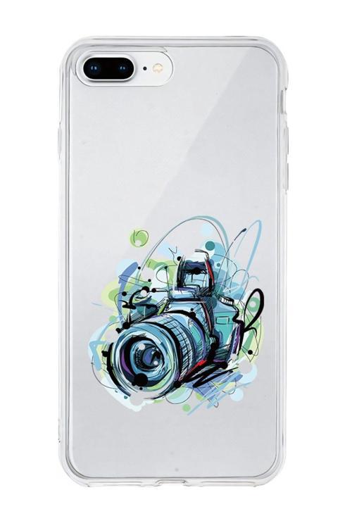 Zeynoiletişim Apple İphone 7 Plus Uyumlu Fotoğraf Kamerası  Desenli Silikon Kılıf